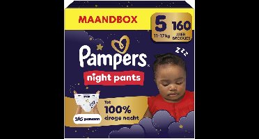 Pampers Night Pants Maat 5 - 160 luierbroekjes - 12kg-17kg - Maandbox