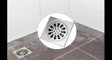 KARZO - RVS vloerhevel met geurblokkering, vierkant, voor badkamer, afvoer, doucheafvoer, vloerafvoer met afneembaar zeefdeksel (stijl 3)