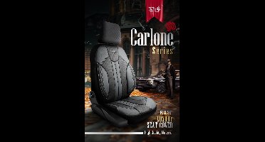 Stoelhoezen Rover Streetwise 2003 – 2005 – Carlone Zwart/Donkergrijs vol leder – perfecte pasvorm (Voorstoelen set 2 voorstoelen)