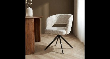 Eetkamerstoel Claus draaibaar - Milan cream 103 - beige - eetkamerstoelen set van 2