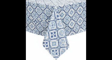 Protecttable - Tafelzeil Geometrisch Azzurro 140x210cm - Tafelkleed Afwasbaar - Kunststof