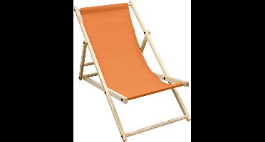 Tuinstoel Strandstoel Ligstoel Ligstoel Oranje van hout opvouwbaar