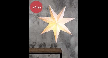 Papieren Kerstster "Dot"- 54cm -lichtkleur: Warm Wit -met stekker -Kerstdecoratie