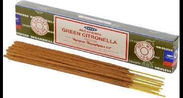 Satya Nag Champa wierrook stokjes citronella geur - 15x - Lichaam in balans - Meditatie - staafjes van 21 cm - 30 minuten