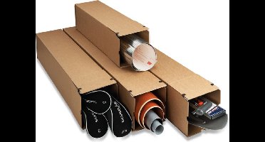 Langwerpige doos enkelgolf 435 x 105 x 105 mm bruin | 10 stuks
