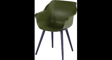 Hartman Sophie Studio dining armstoel - Moss Green - Carbon Black poot