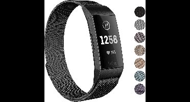 DrPhone Milanees bandje - Fitbit Charge 3 - Zwart