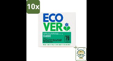 10 x Ecover - Vaatwastabletten Classic - Citroen & Limoen - 70 Tabs - Grootverpakking - Vaatwasmiddel - Vaatwastabletten - Citroen En Limoen - Natuurlijke Reiniging - Fosfaatvrij
