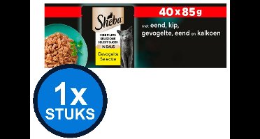 Sheba Kattenvoer - Mini Filets - Gevogelte in Saus - 40x85g