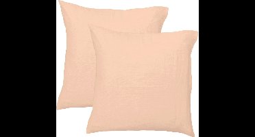 Matt & Rose Set Kussenslopen - Roze - (2x) 65 x 65 cm - Mousseline Katoen
