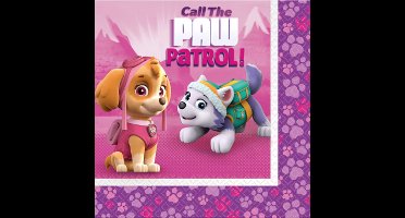 PAW Patrol - Servetten - 33 x 33 cm - Roze - 20 stuks