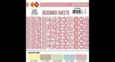 Dusty Pink Sweet Pet Designer Sheets 4 by Card Deco
