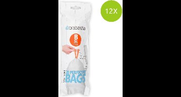 Brabantia Perfect Fit Afvalzakken - 5 l - Code B - set van 12 rollen x 20 stuks
