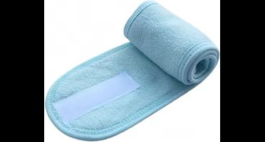 Scoby - Verstelbare Badstof Haarband - Ideaal voor Beauty en Gezichtsverzorging - Hoofdband voor Make-up en Cosmetica - Klittenbandsluiting - Blauw - 2 Stuks