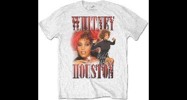 Whitney Houston - 90s Homage Heren T-shirt - M - Wit