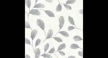 Design Leaves white-grey 12021