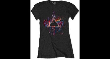 Pink Floyd - Dark Side Of The Moon Pink Splatter Dames T-shirt - M - Zwart
