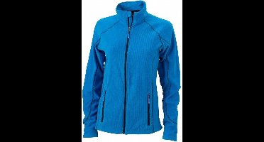 James and Nicholson Dames/dames structuur fleece jack (Aqua Blauw/Zwaar)