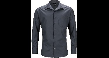 Daiber Heren Longsleeve Zakelijk Shirt (Koolstofgrijs)