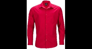 Daiber Heren Longsleeve Zakelijk Shirt (Rood)