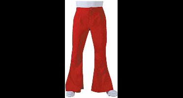 Jaren 80 & 90 Kostuum | Barry White Soul Broek Wijde Pijpen Rood | Man | Large | Carnaval kostuum | Verkleedkleding