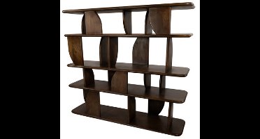 Boekenkast Oregano mangohout walnoot 140x36x105 cm - Japandi