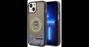Karl Lagerfeld - iPhone 14 Hoesje - Liquid Glitter - Zwart - Exclusief Design