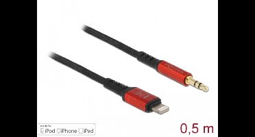 Delock Audio Cable 8 pin Lightning™ male to Stereo jack male 3.5 mm 3 pin 0.5 m
