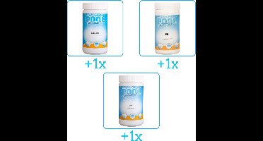 Zwembad Onderhoudspakket - Onderhoud Zwembad - bevat Chloor - PH-min en PH-plus (3-delig)