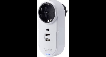 Sygonix TY1825 USB-oplader 18 W 2x USB-A, 1x USB-C, Randaarde stopcontact Wit Binnen