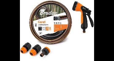 Bradas Carat Tuinslang 13 mm (1/2) + Koppelingen en Spuitmond – Compleet Set 50 m