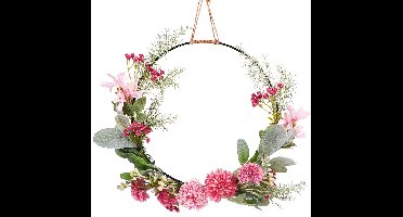 Boraboi ® Decoratieve Metalen Lentekrans met Kunstbloemen voor Deur en Muurdecoratie