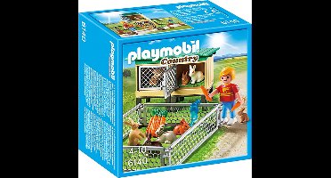 PLAYMOBIL Konijnenhok met buitenren - 6140