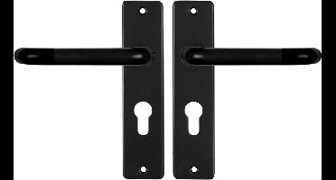 Starx Deurklink Zwart – Deurbeslag – Deurschild voor Profielcilinder (PC55) – Deurklink Coupe