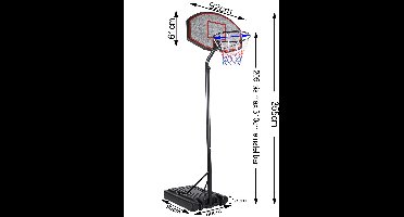 Mobiele basketbalring met verstelbare mand