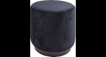Leitmotiv Poef 36 X 38 Cm Velvet/polyester/hout Zwart