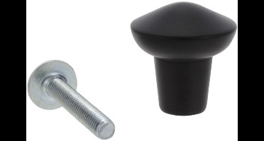 Starx Meubelknop Punt Rond - Diameter 20 mm - Kleur Mat Zwart - Materiaal Aluminium - Inclusief Bevestigingsschroef - Geschikt als Meubelgreep voor Kasten en Laden - 2 Jaar Garantie