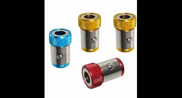 Magnetische Bitadapter 1/4" met Ring - 4 Stuks