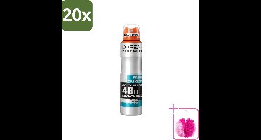 20 x L'Oréal Paris Men Expert Fresh Extreme - Deodorant - 48H Deodorant Spray - 150 ml - Bulkverpakking - 48 uur deodorant - Douchemop - Fris geur