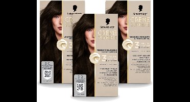 3 x Schwarzkopf - Haarkleuring - Creme Supreme 3-0 - Natuurlijk Extra Donkerbruin - 245g - Voordeelverpakking - 3 stuks