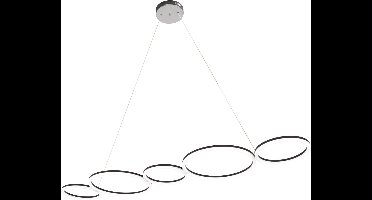 LED Hanglamp - Hangverlichting - Sintrus - 45W - Natuurlijk Wit 4000K - Mat Zwart - Aluminium