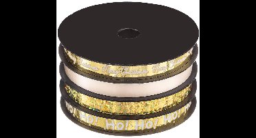 Set van 4 rollen bolducs van 10 mm breed en 5 m lang, rood, goud en zilver