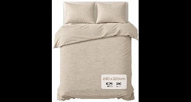Zydante Dekbedovertrek Set 240x220 cm - Dekbedhoes met 2 Kussenslopen - Mousseline - Zand