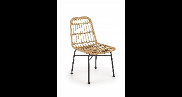JUNONA Rotan Tuinstoel Natuurlijk/Zwart - Comfortabel & Stijlvol