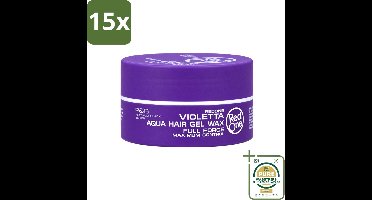 15 x Red One - Haarwax - Violetta - Aqua Hair Gel Wax - Voor Sterke Hold & Glans - 150 ml - Wasstrips - Haarwax - Haartypen - Styling Wax - Haartypen - Haartypen