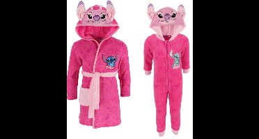 Lilo & Stitch kledingset roze maat 134/140; badjas en onesie