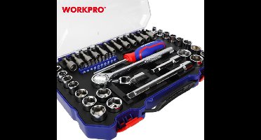 WORKPRO WP202523 Dopsleutelset 3/8 CR-V 47-delig met bitset in koffer