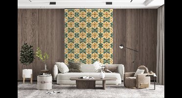 Behang - Fotobehang Keramiek - Verweerd - Kleurrijk - Breedte 160 cm x hoogte 240 cm