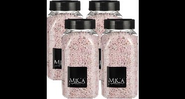 Mica Decorations decoratie stenen/granulaat - 4x - 650ml - roze - hobby steentjes