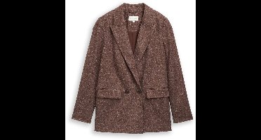 Tom Tailor - Losvallende blazer - Maat 34 - dark pecan brown structure